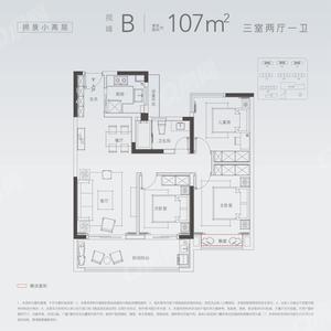 3室2厅 107㎡