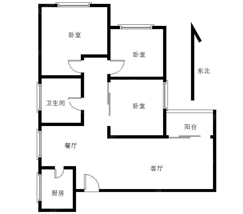 梅林一村九区 3室2厅98m²整租