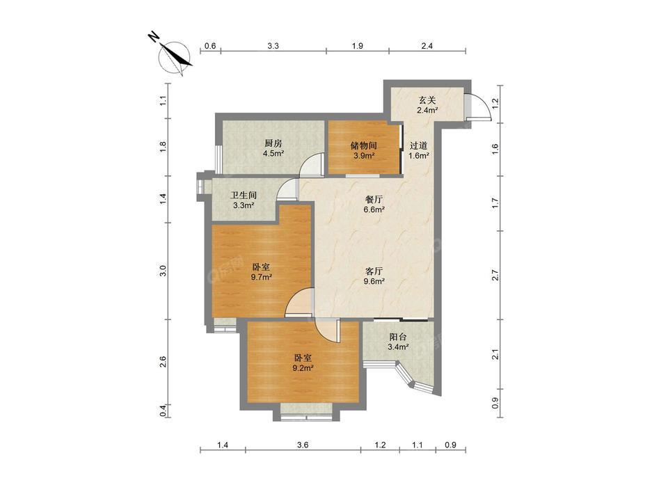 国展苑 2室2厅72.76m²满五唯一