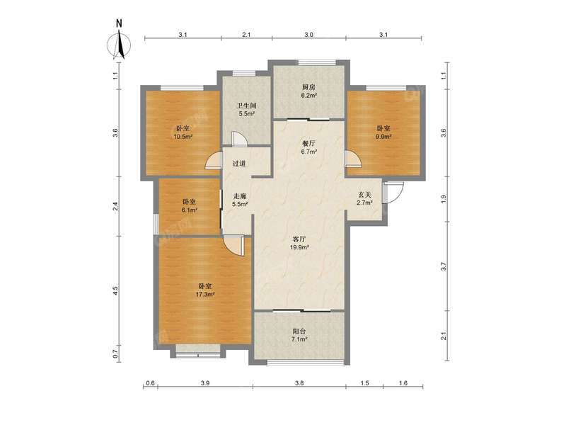 合肥熙云府户型照片_熙云府 4室2厅104.04m²整租