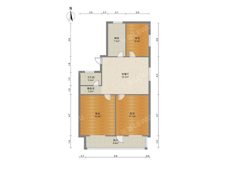 巢湖巢州开发楼户型照片_巢州开发楼 3室2厅87m²普通装修