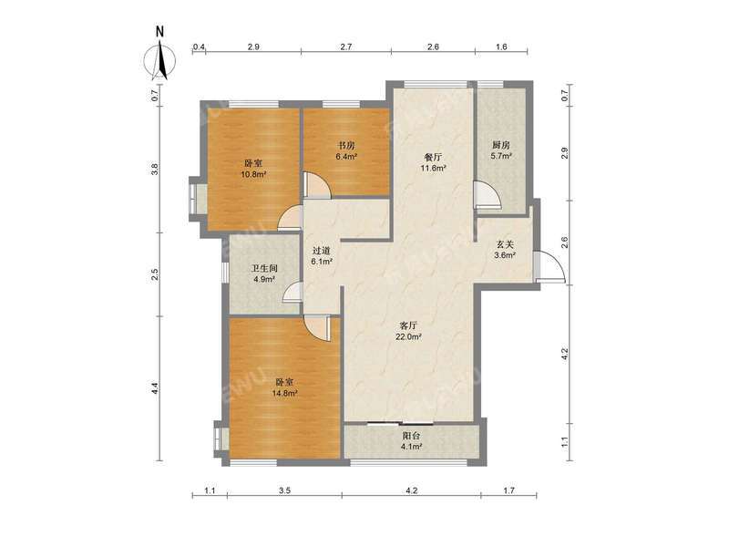 巢湖城市之光A区户型照片_城市之光A区 3室2厅110m²精装修